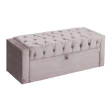 Calçadeira Báu Emma Casal Super King Veludo Luxo Rosê - DS Estofados