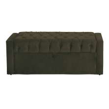 Calçadeira Baú Para Cama Box Casal Super King Emma Suede Marrom - DS Estofados