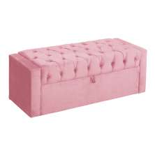 Calçadeira Baú Para Cama Box Solteiro Emma Suede Rosa - DS Estofados