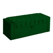 Calçadeira Baú Para Cama Box Solteiro Emma Suede Verde - DS Estofados