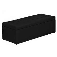 Calçadeira Casal Baú 140cm Toskana Suede Preto - DS Estofados