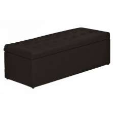 Calçadeira Casal Baú 160cm Toskana Suede Marrom - DS Estofados