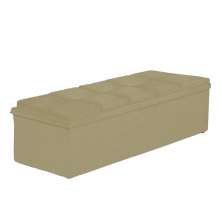 Calçadeira Casal Baú 190cm Toskana Suede Bege - DS Estofados