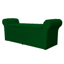 Calçadeira Recamier Baú Cancun Solteiro 90cm Suede Verde - DS Estofados
