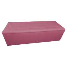 Calçadeira Recamier Baú Casal King 190cm Juliana Para Cama Box Suede Rosa - DS Estofados