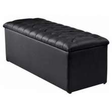 Calçadeira Recamier Baú Casal King 190cm Sofia Napa Preto - DS Estofados