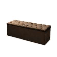 Calçadeira Recamier Baú Casal King 190cm Sofia Suede Marrom  - DS Estofados