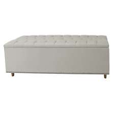 Calçadeira Recamier Baú Casal King 195cm Diana Suede Bege  - Dellas Store