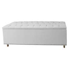 Calçadeira Recamier Baú Casal King 195cm Diana Suede Branco  - Dellas Store
