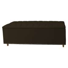 Calçadeira Recamier Baú Casal King 195cm Diana Suede Marrom  - Dellas Store