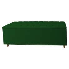Calçadeira Recamier Baú Casal King 195cm Diana Suede Verde - Dellas Store