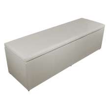 Calçadeira Recamier Baú Casal King 195cm Eva Suede Bege