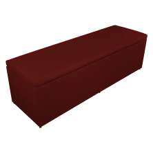 Calçadeira Recamier Baú Casal King 195cm Eva Suede Bordô