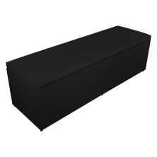 Calçadeira Recamier Baú Casal King 195cm Eva Suede Preto