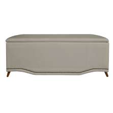 Calçadeira Recamier Baú Casal King 195cm Greta Suede Bege - DS Estofados