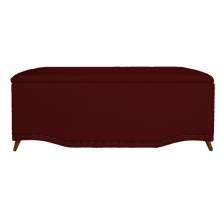Calçadeira Recamier Baú Casal King 195cm Greta Suede Bordô - DS Estofados