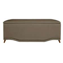 Calçadeira Recamier Baú Casal King 195cm Greta Suede Capuccino - DS Estofados