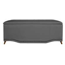 Calçadeira Recamier Baú Casal King 195cm Greta Suede Cinza - DS Estofados