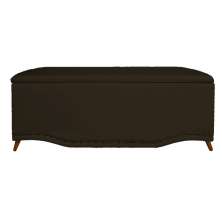 Calçadeira Recamier Baú Casal King 195cm Greta Suede Marrom - DS Estofados
