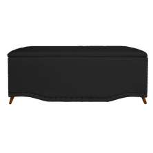 Calçadeira Recamier Baú Casal King 195cm Greta Suede Preto - DS Estofados