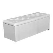 Calçadeira Recamier Baú Casal King 195cm Sofia Napa Branco - DS Estofados