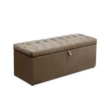 Calçadeira Recamier Baú Casal Queen 160cm Italia Suede Capuccino - DS Estofados