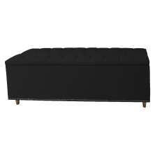 Calçadeira Recamier Baú Solteiro 90cm Diana Suede Preto - Dellas Store