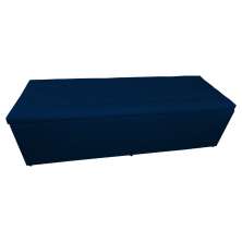 Calçadeira Recamier Baú Solteiro 90cm Juliana Para Cama Box Suede Azul Marinho - DS Estofados