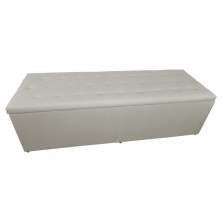 Calçadeira Recamier Baú Solteiro 90cm Juliana Para Cama Box Suede Bege - DS Estofados