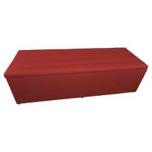 Calçadeira Recamier Baú Solteiro 90cm Juliana Para Cama Box Suede Vermelho - DS Estofados