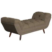 Calçadeira Recamier Sienna Super King Linho Cacau 