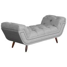 Calçadeira Recamier Sienna Super King Linho Cinza