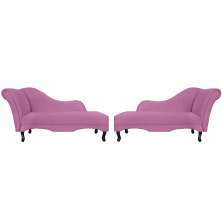 Combo 02 Recamier Namoradeira Divã Lado Direito e Esquerdo Olivia Suede Rosa - DS Estofados