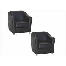 Conjunto 02 Poltronas Decorativa Para Escritório E Sala De Estar Tilla Napa Preto -  DS Estofados