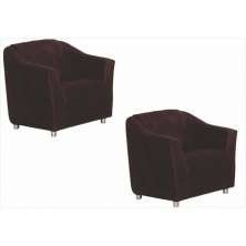 Conjunto 02 Poltronas Decorativa Para Escritório E Sala De Estar Tilla Suede Marrom - DS Estofados