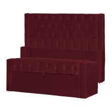 Conjunto Cabeçeira mais Calçadeira Baú Casal Queen Emma Suede Bordô