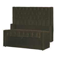 Conjunto Cabeçeira mais Calçadeira Baú Solteiro Emma Suede Marrom