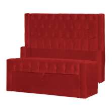 Conjunto Cabeçeira mais Calçadeira Baú Solteiro Emma Suede Vermelho