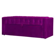 Conjunto Cabeceira e Calçadeira Baú Casal Super King Emma Veludo Roxo