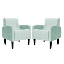 Kit 02 Poltronas Decorativa Luiza Para Escritório Veludo Acqua - DS Estofados