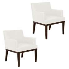 Kit 02 Poltronas Vitória Sala e Recepção Napa Branco - DS Estofados