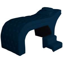 Maca Estofada Capitonê Corino Azul Marinho 80cm - DS Estofados