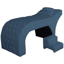 Maca Estofada Capitonê Requinte Suede Azul Royal 80cm - DS Estofados