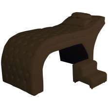 Maca Estofada Capitonê Requinte Suede Marrom 80cm - DS Estofados