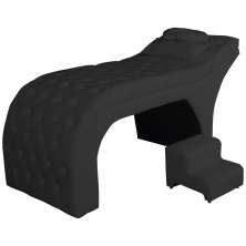 Maca Estofada Capitonê Requinte Suede Preto 80cm - DS Estofados
