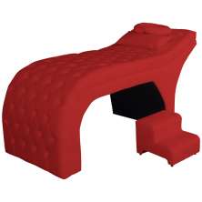 Maca Estofada Capitonê Requinte Suede Vermelho 80cm - DS Estofados