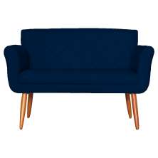 Namoradeira Decorativa Isabela Pés Palito Suede Azul Marinho Escuro - DS Estofados