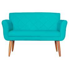 Namoradeira Decorativa Isabela Pés Palito Suede Azul Turquesa - DS Estofados
