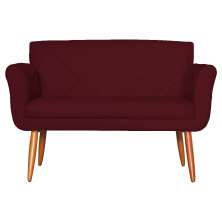 Namoradeira Decorativa Isabela Pés Palito Suede Bordô - DS Estofados