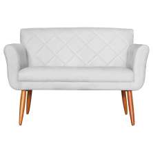Namoradeira Decorativa Isabela Pés Palito Suede Branco - DS Estofados